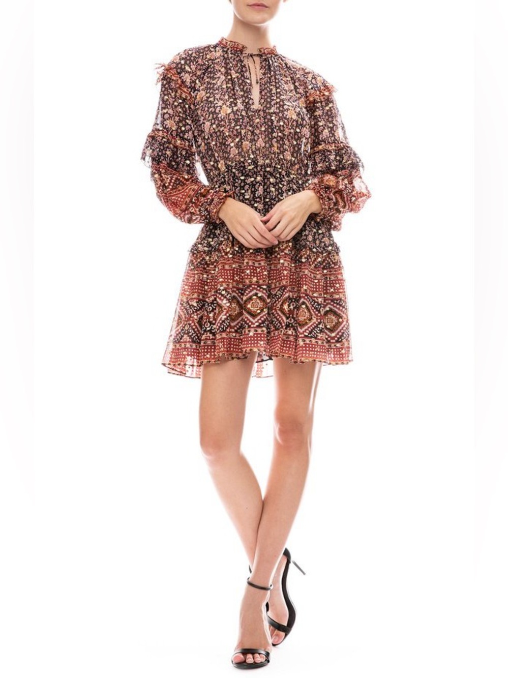 Ulla Johnson Elisa Silk and Lurex Patterned Flutter-Sleeve Mini Dress